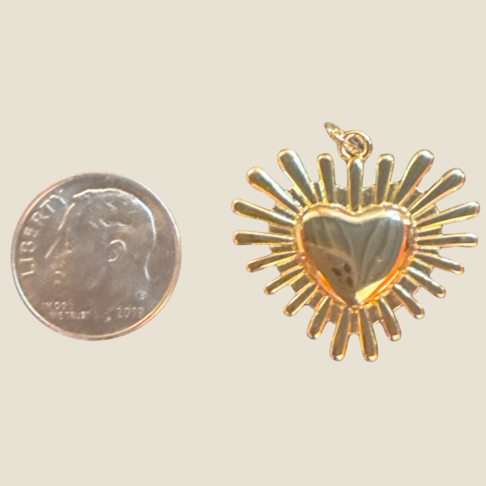 Sunburst Heart Charm